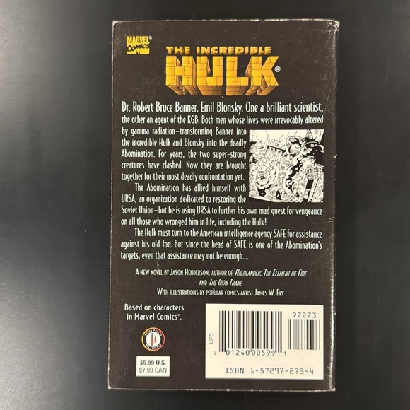 The Incredible Hulk: Abominations by Jason Henderson - Vintage Paperback Novel - Picture 2 of 13